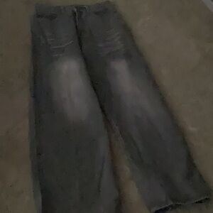 SHEIN Gray Relaxed Jeans with Distressed Look